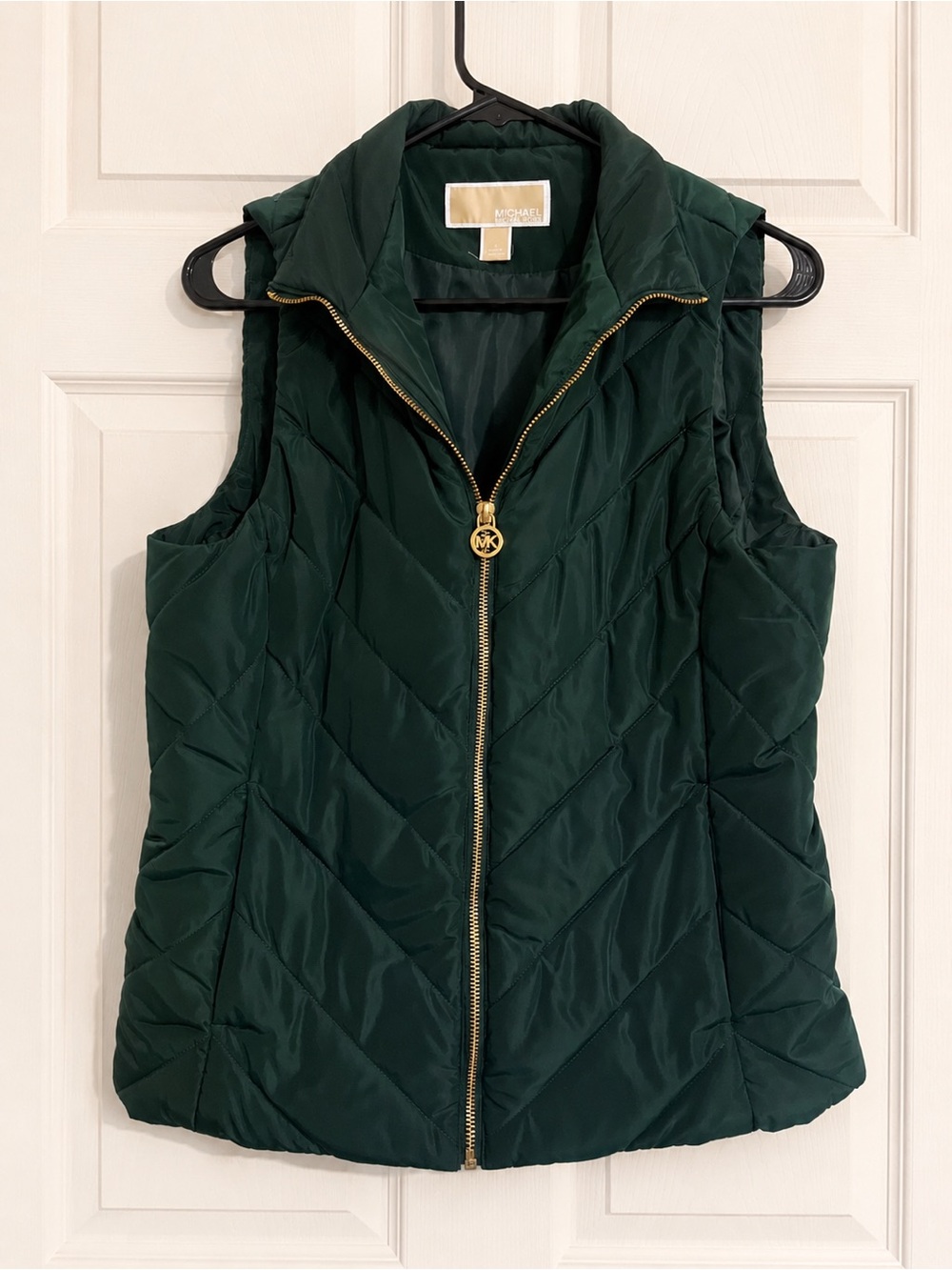 Michael Kors Emerald Quilted Puffer Vest with Gold Hardware - Small